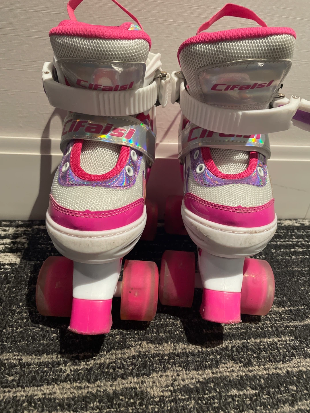 3-6Y Adjustable Roller Skates - Pink & White