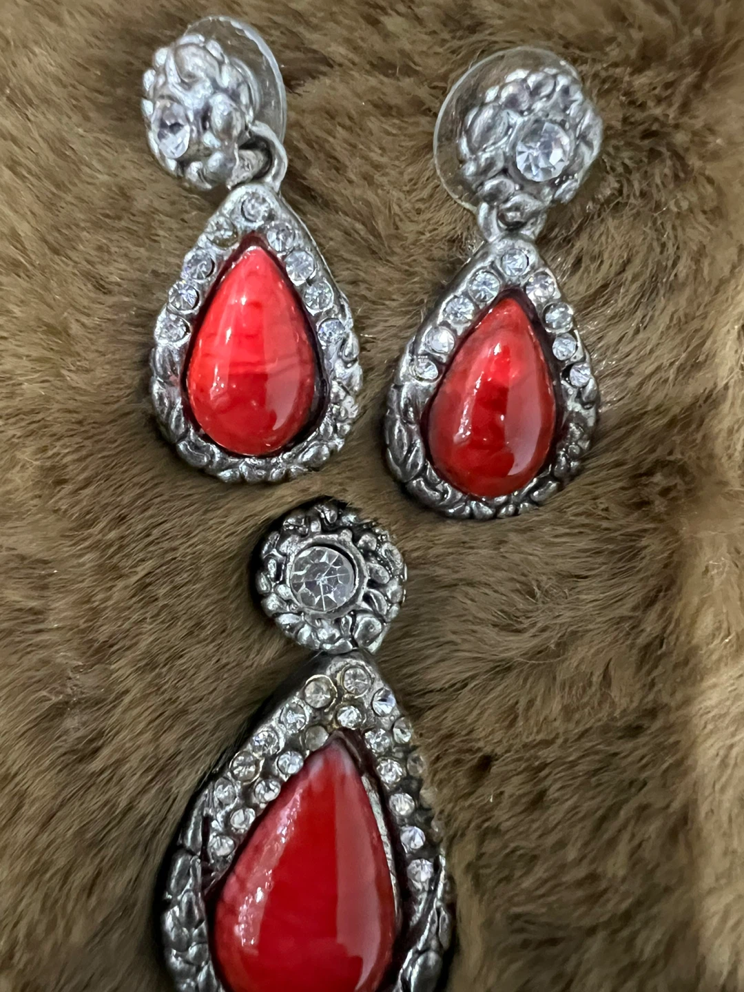 Red Stone Earrings & Pendant Set - photo 2