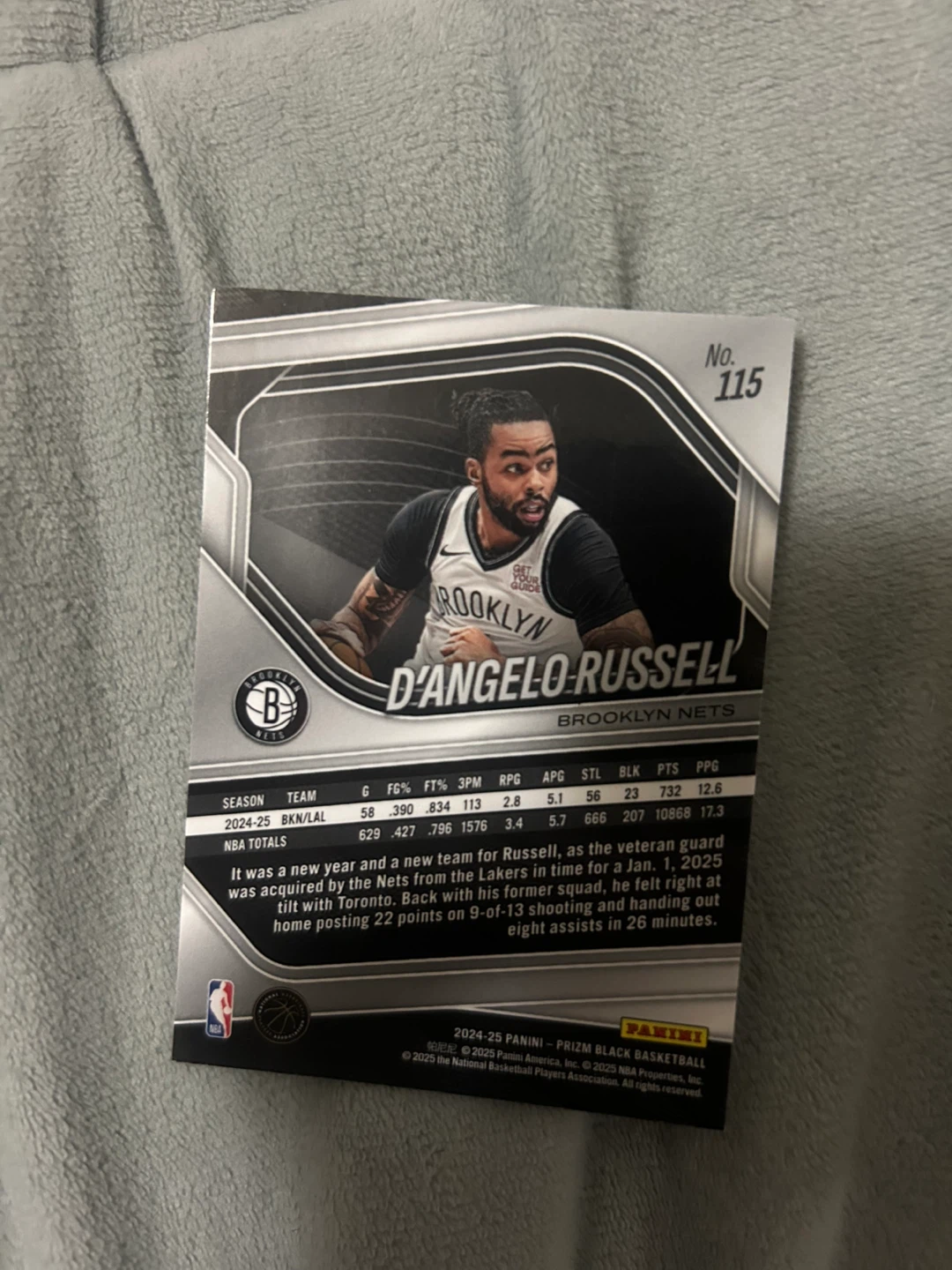 D'Angelo Russell Prizm Black Basketball Card - photo 2