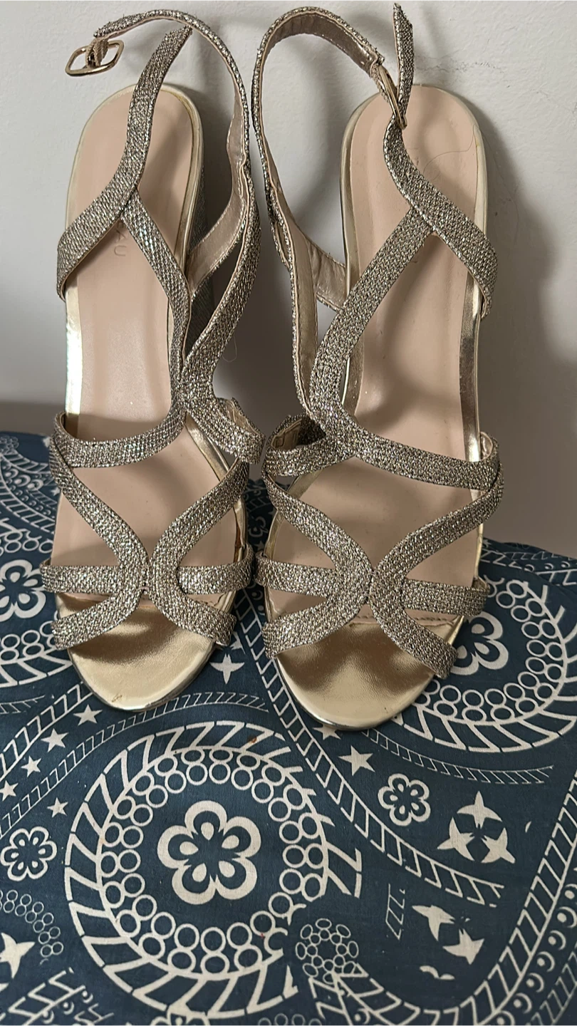 Le Chateau Gold Sparkly Heels
