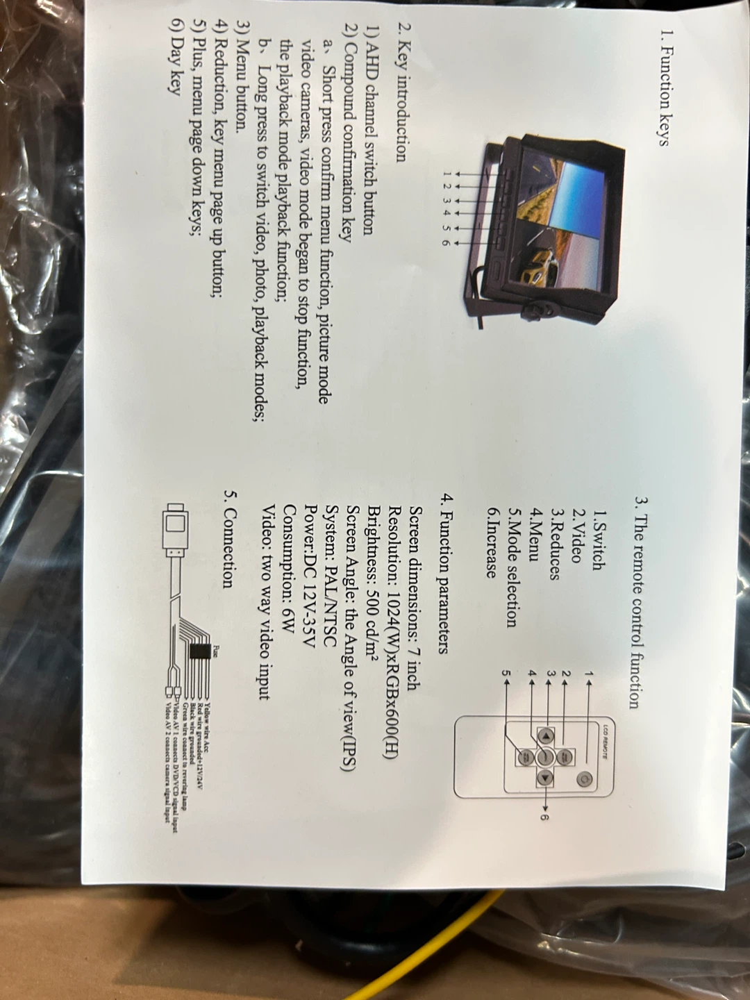 7 inch LCD Car Backup Camera Kit - photo 3