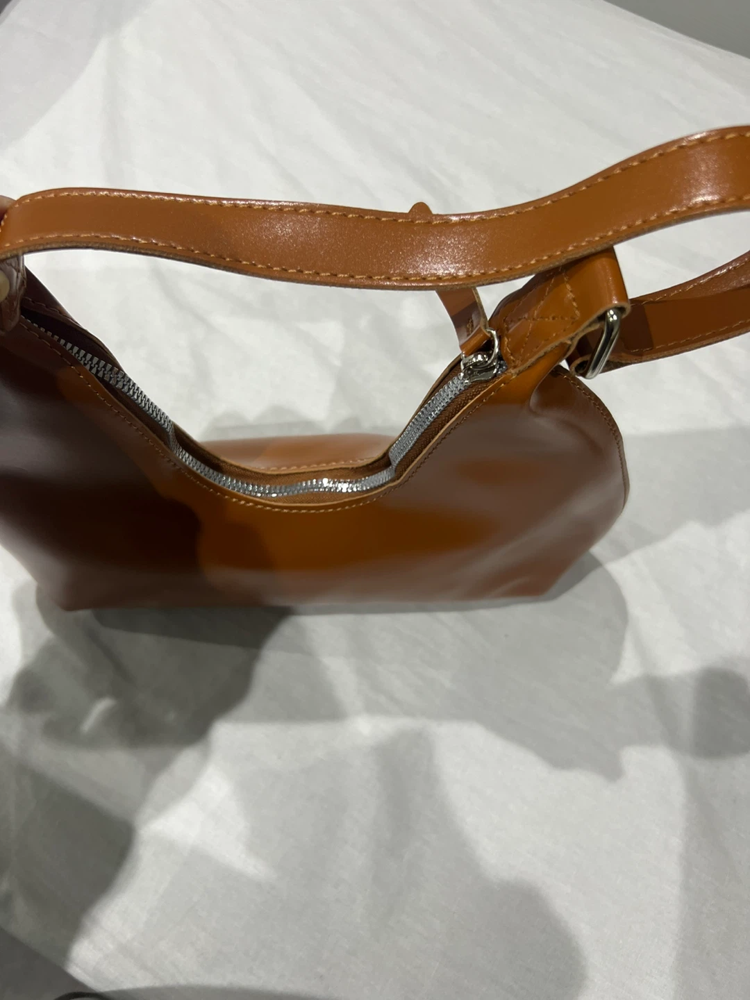 Brown Faux Leather Shoulder Bag - photo 2