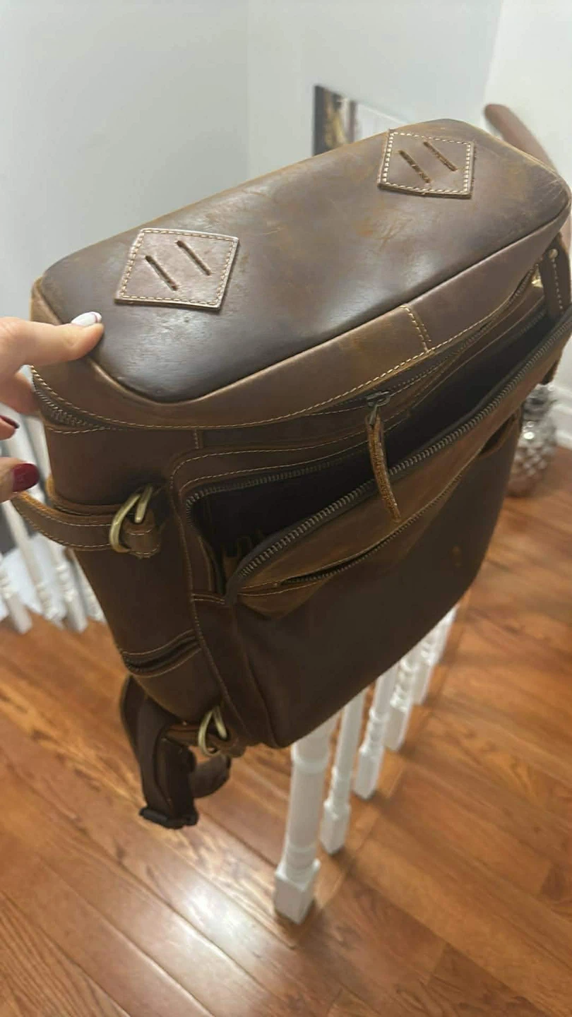 Leather Backpack - Brown - photo 2