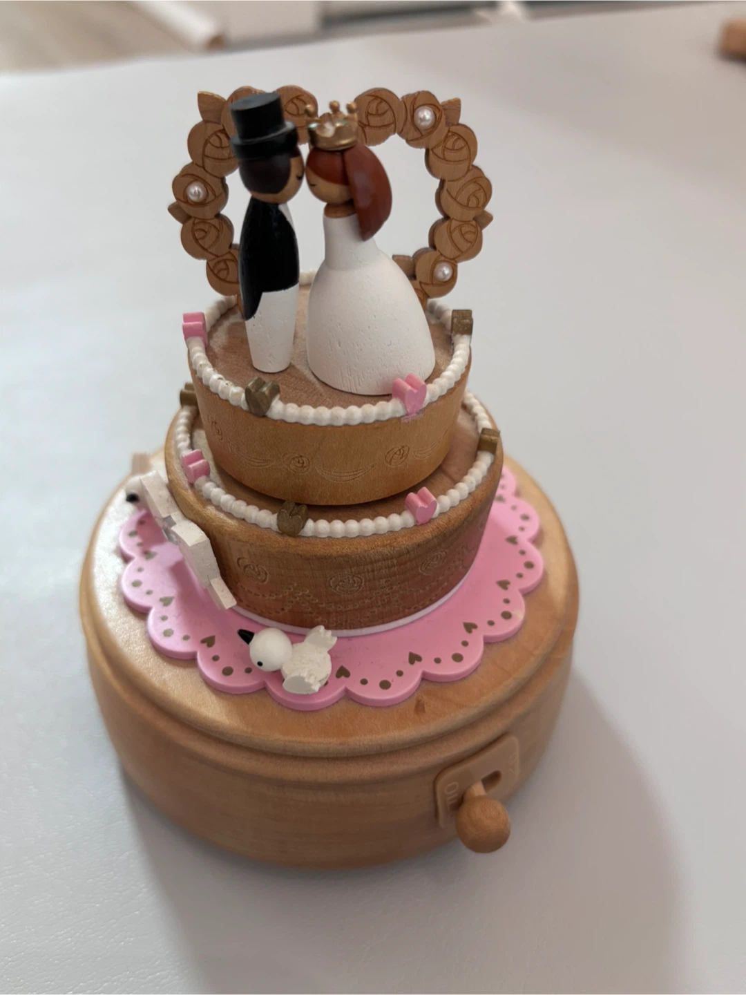 🥕Papyrus Wedding Cake Bride and Groom Music Box - photo 4