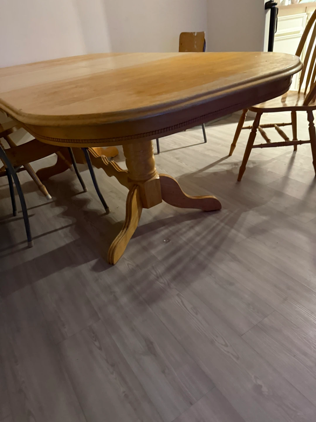 Solid oak Dining Table with 3 Chairs - photo 2