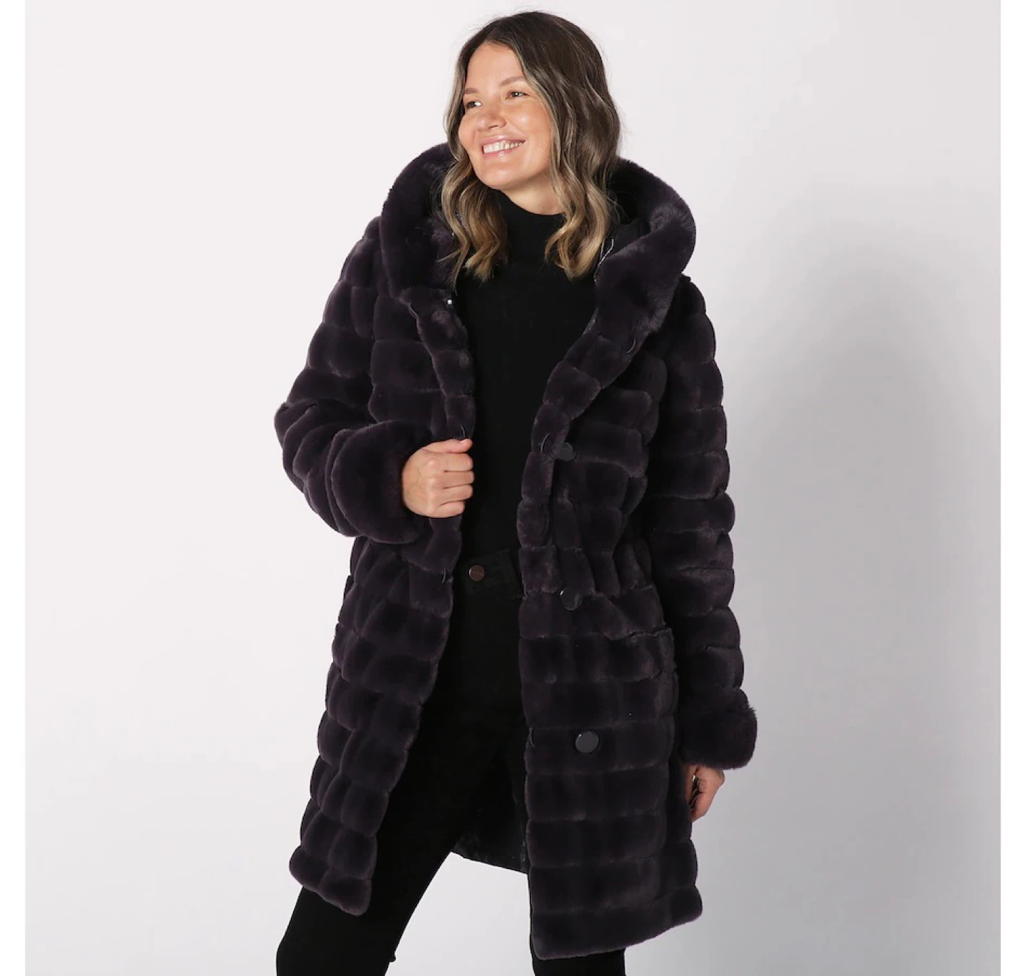 Black Reversible Fur Coat