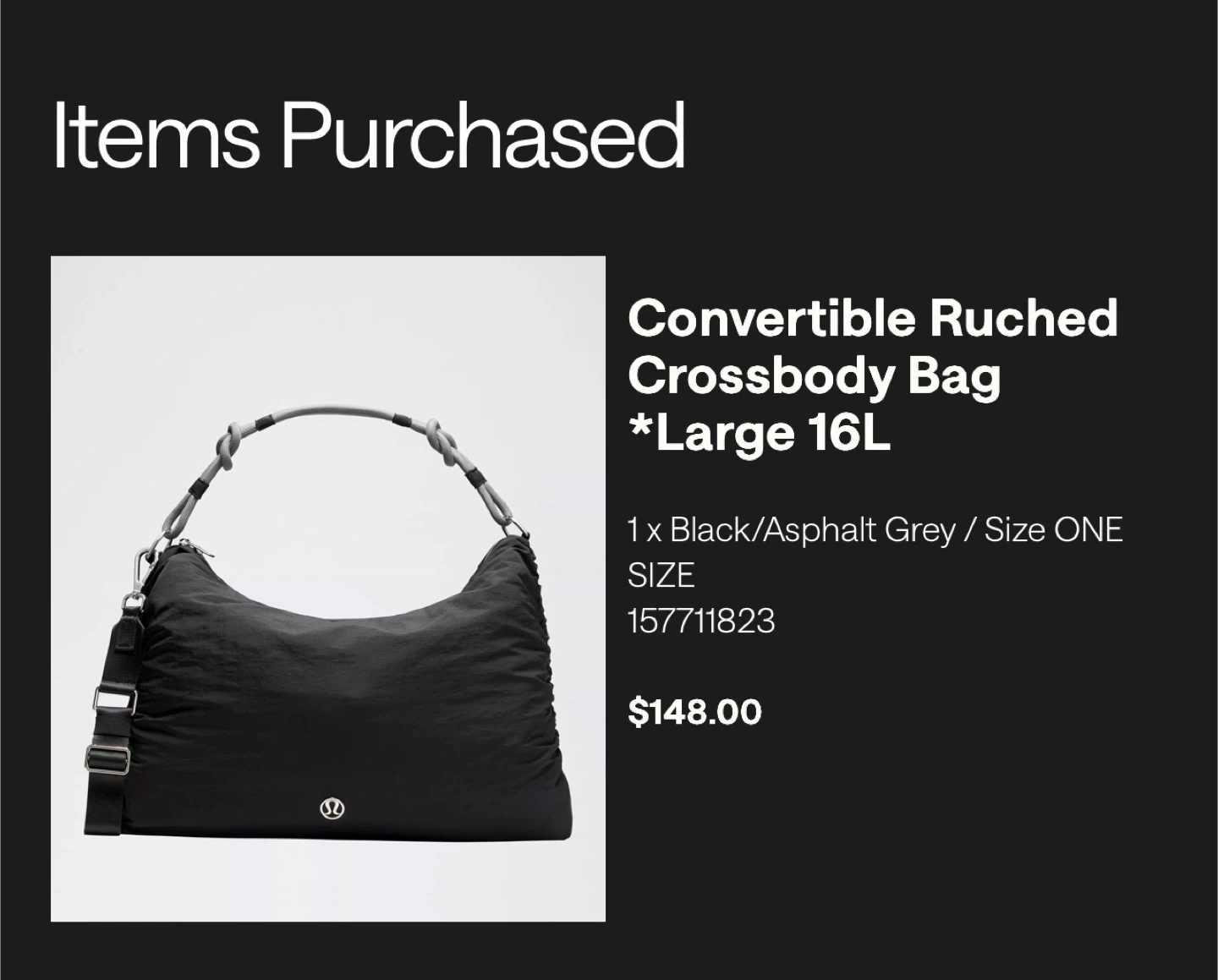 Lululemon Convertible Ruched Crossbody Bag 16L - photo 4