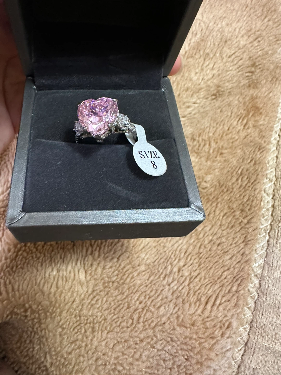 Pink Heart Ring - Size 8