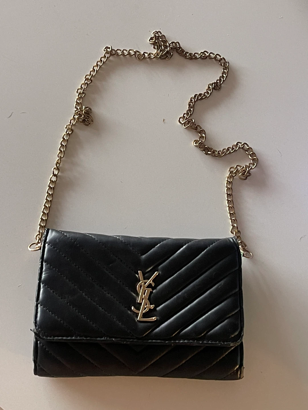 Black Leather Chain purse