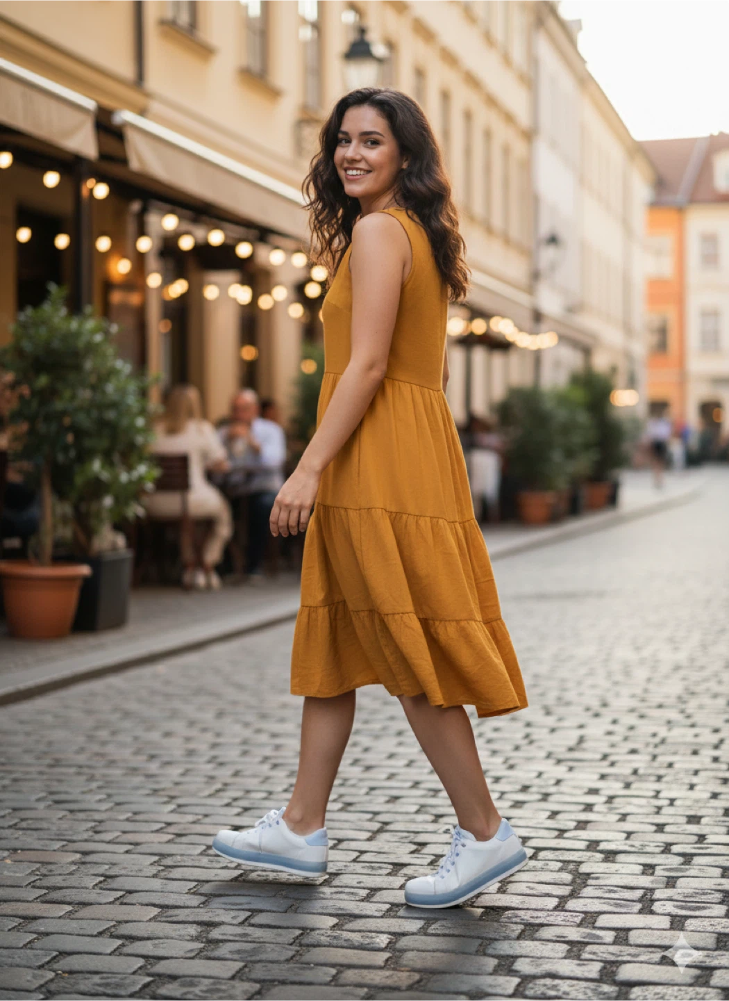 White Sneakers with Light Blue Sole - photo 2