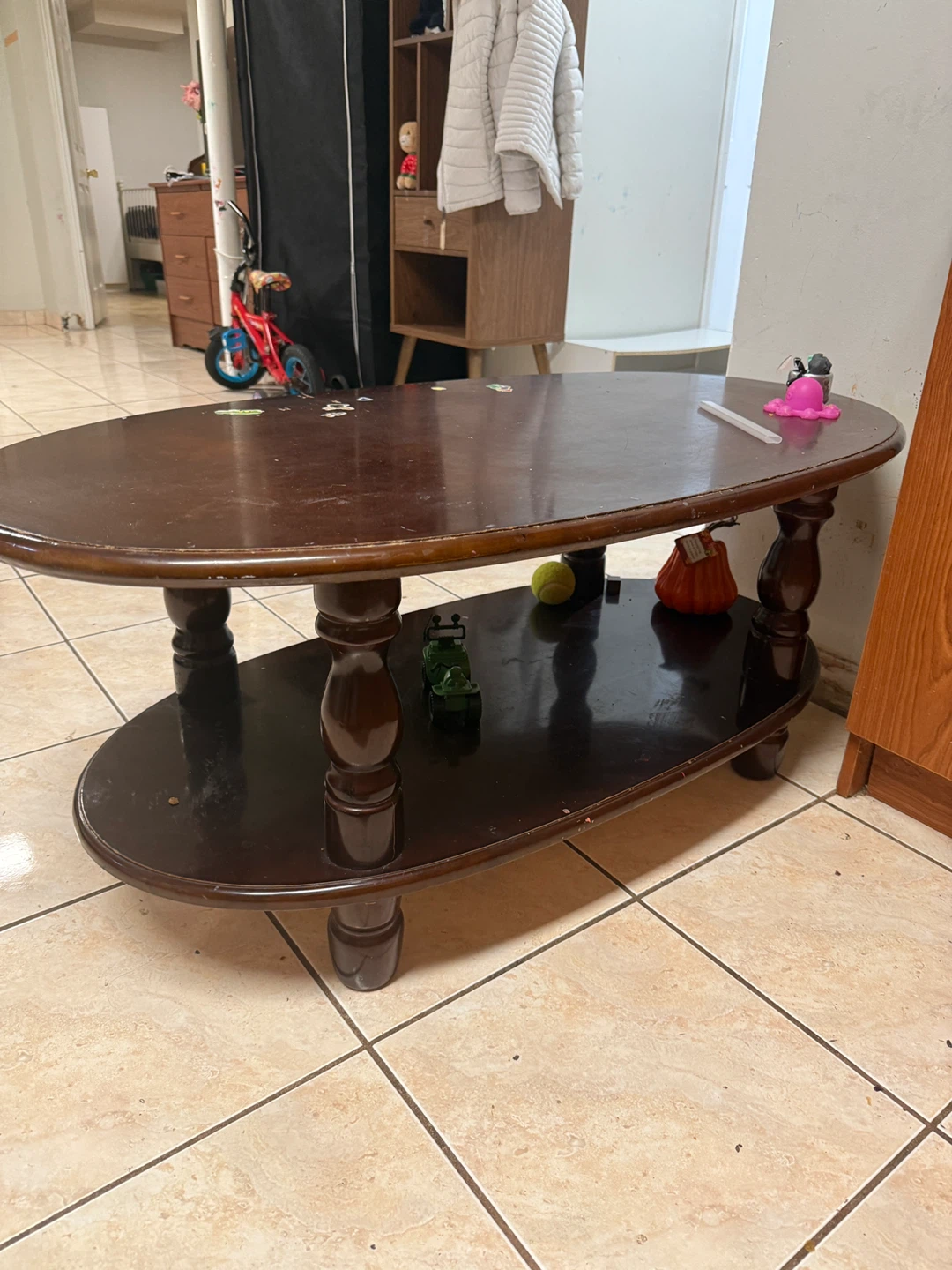 Oval Wooden Coffee Table