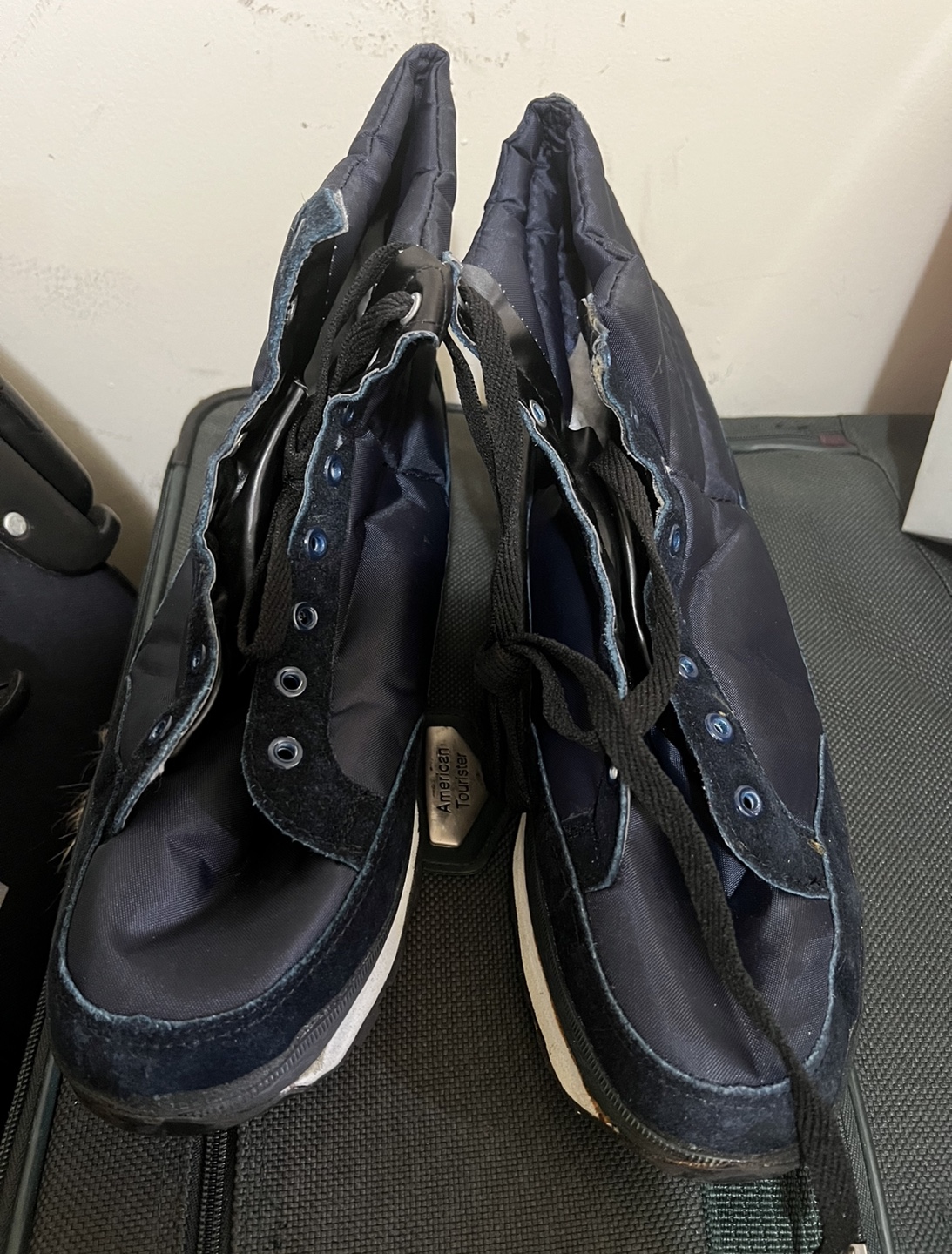 Brand New-Gold Cup Navy Blue Boots - Size 46