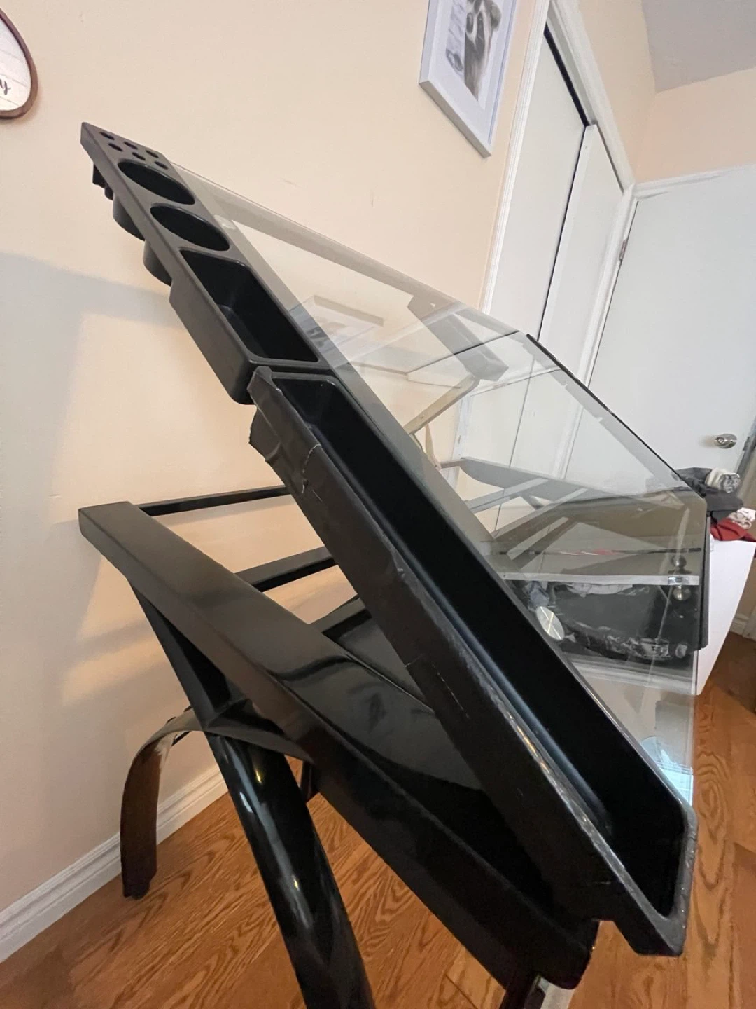 Studio Designs Black Glass Drafting Table - photo 2