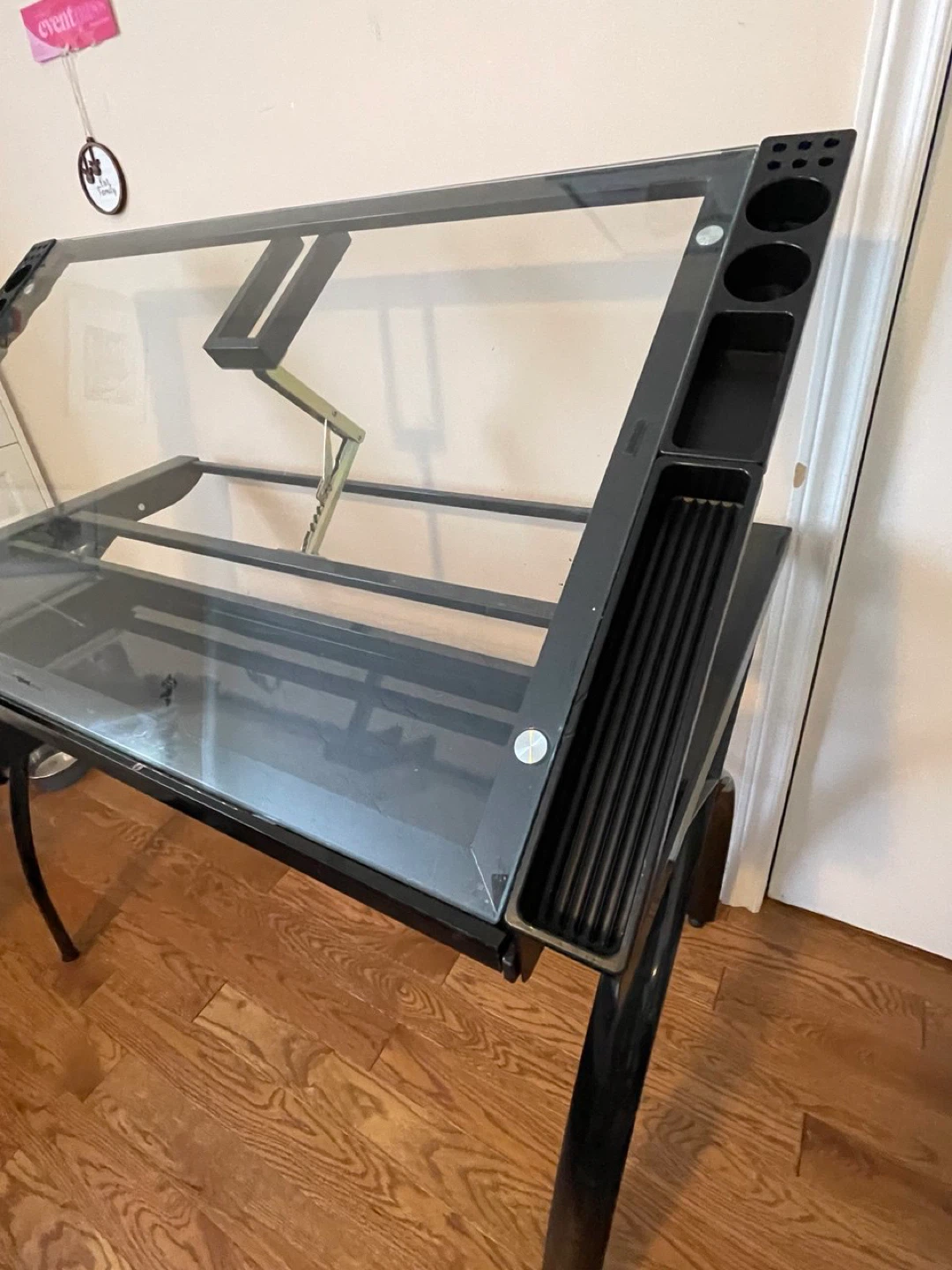 Studio Designs Black Glass Drafting Table - photo 3