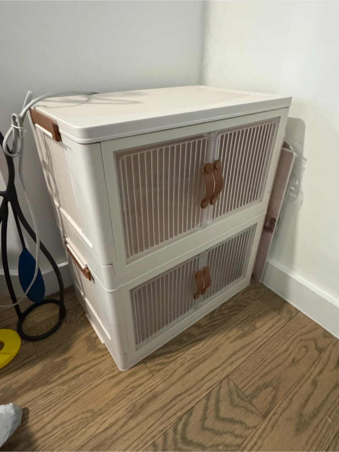 White Plastic Storage Cabinet with Doors