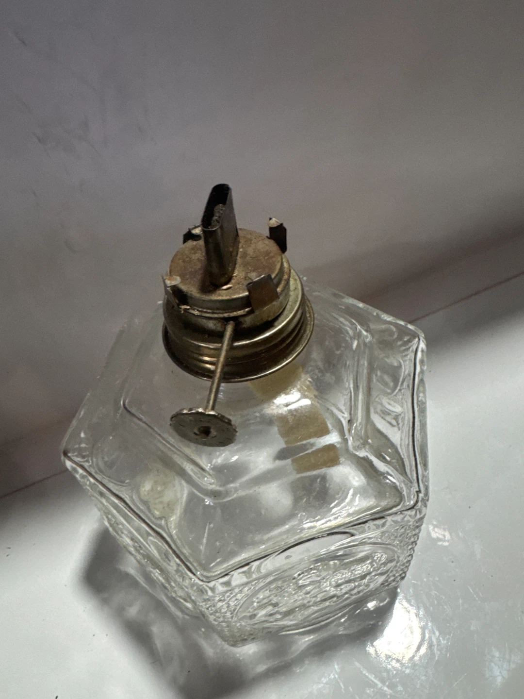 Vintage Clear Glass Oil Lamp - photo 2