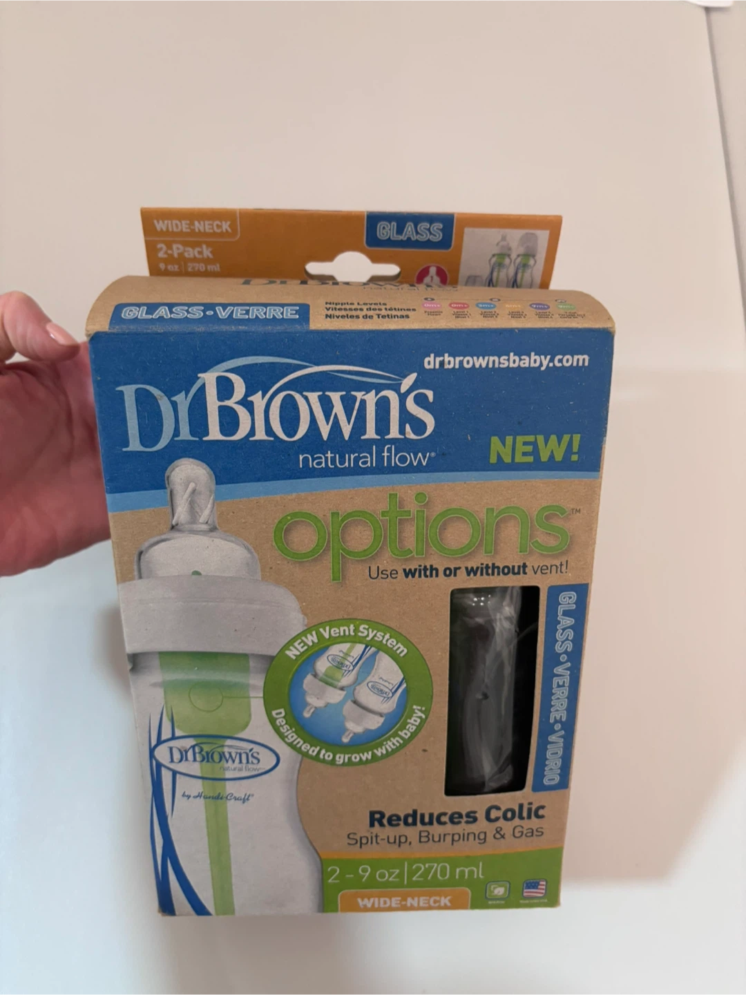 New Dr. Brown's Options+ Glass Bottles 2-Pack