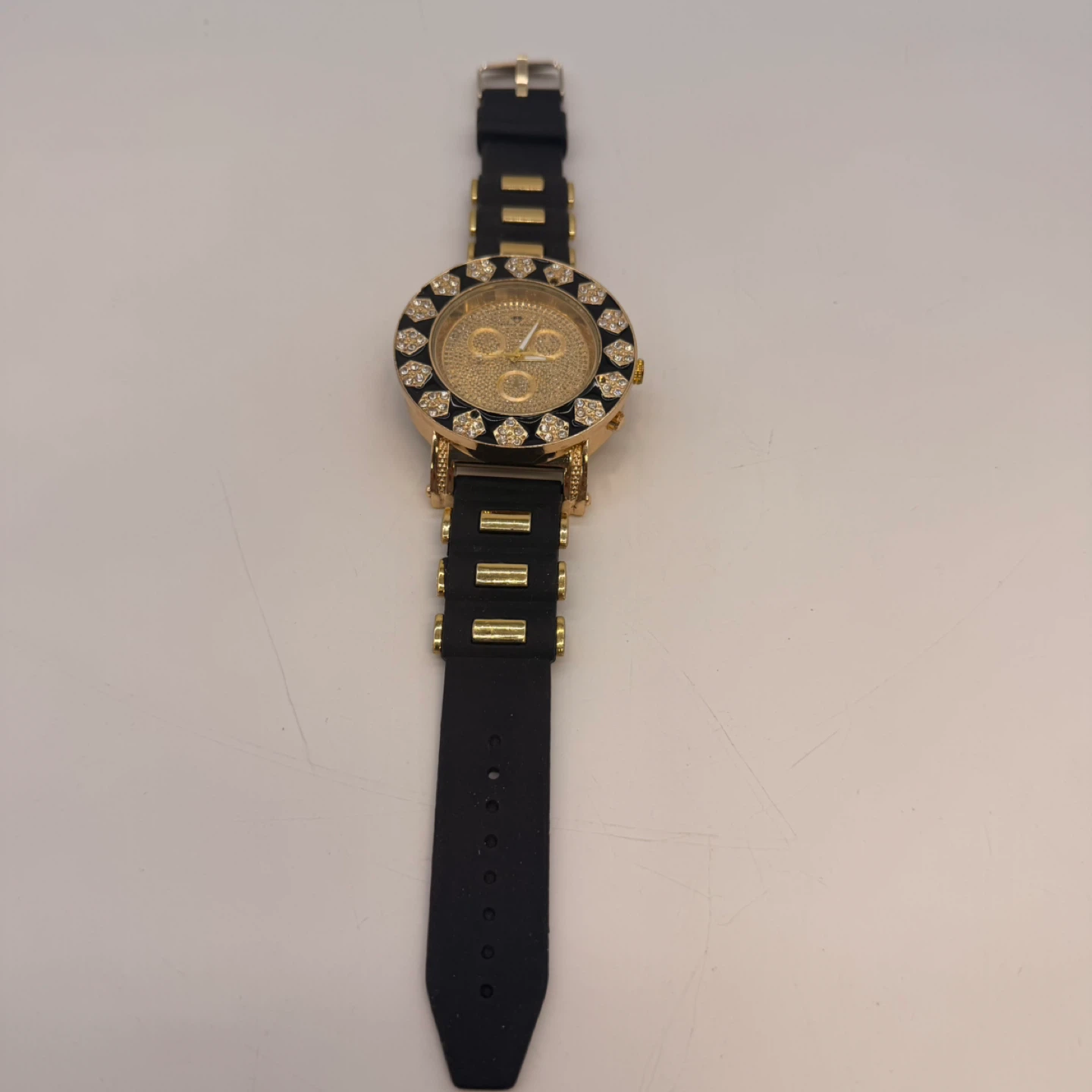 Techno Master Diamond Accent Watch – 22mm Black Strap almost new