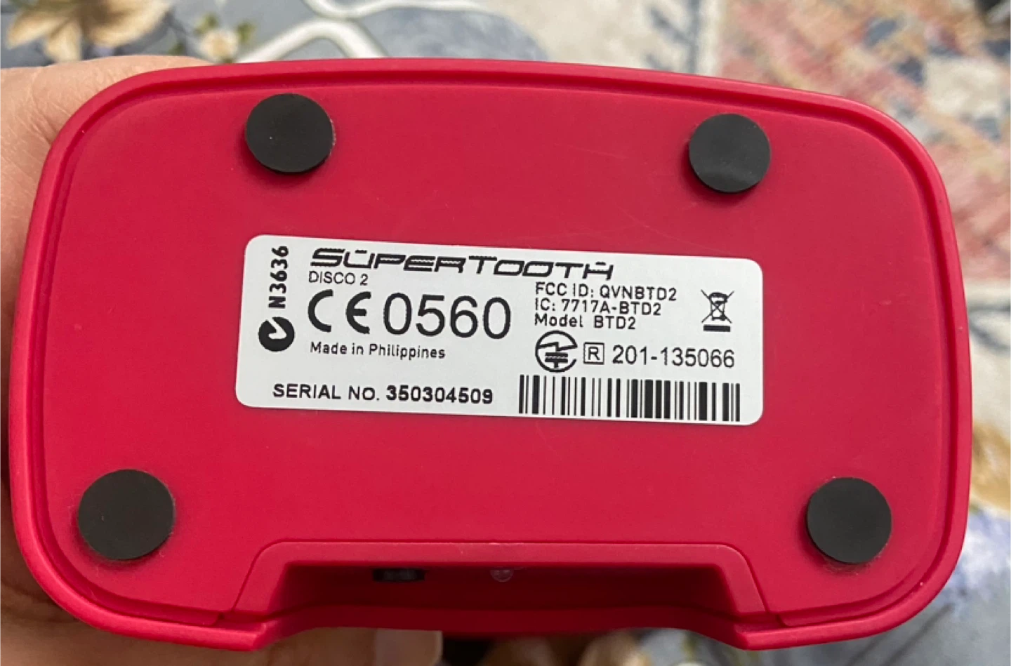 SuperTooth Disco 2 Red Portable Bluetooth Speaker - photo 2