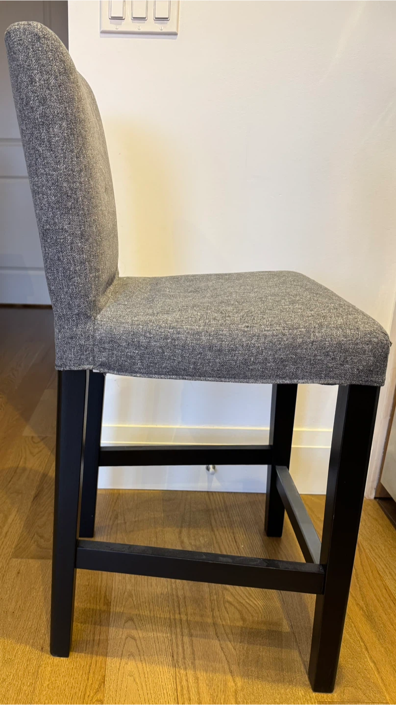 Grey Upholstered Bar Stool