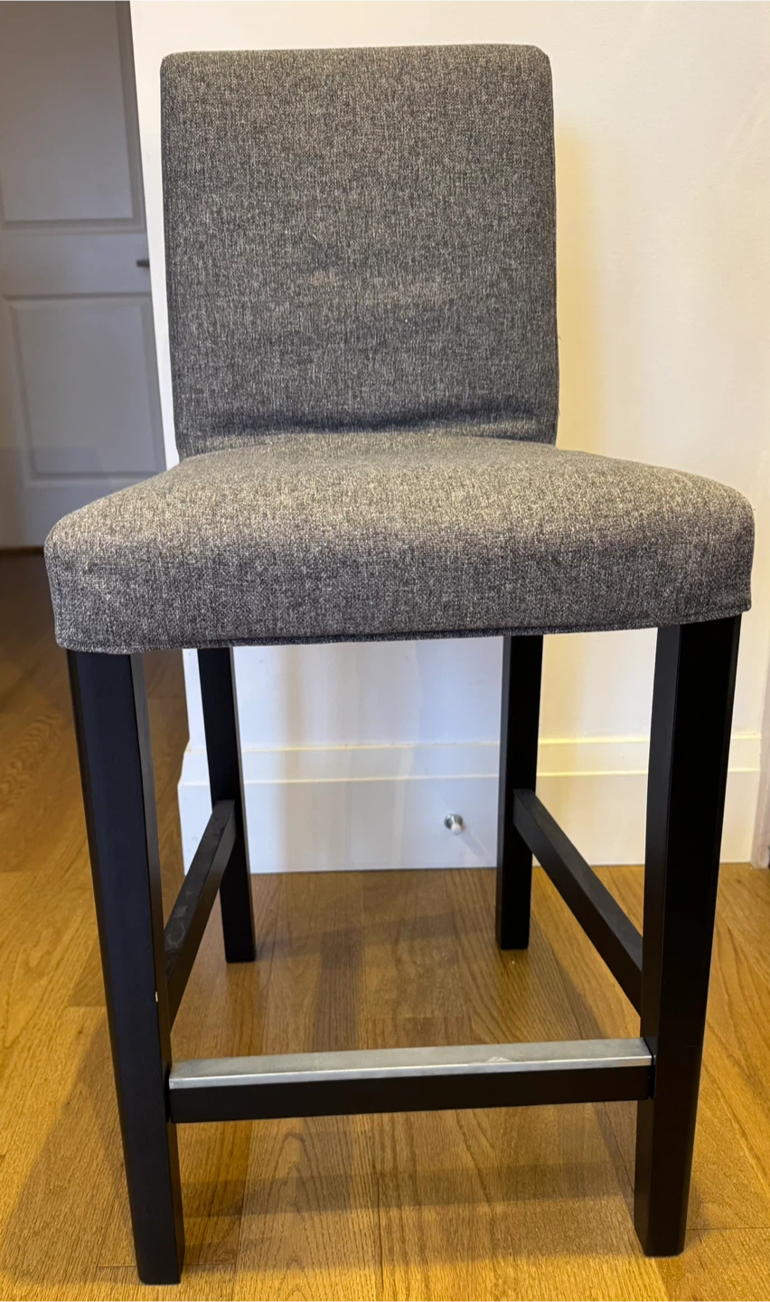 Grey Upholstered Bar Stool - photo 2