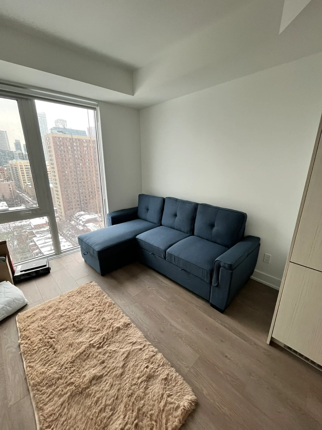 Blue Sectional Sofa with Chaise - photo 3