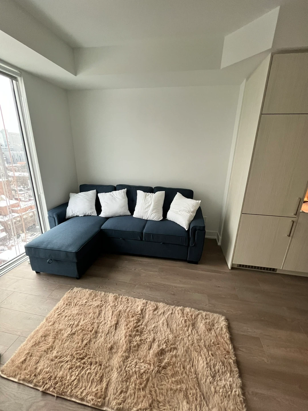 Blue Sectional Sofa with Chaise