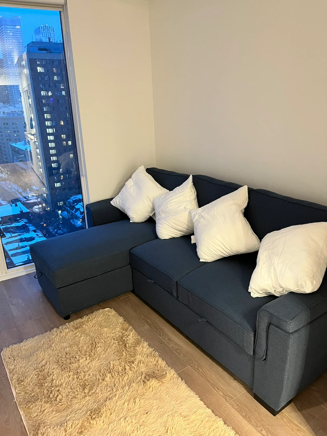 Blue Sectional Sofa with Chaise - photo 2