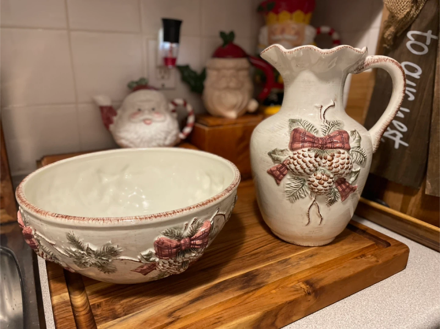 Ceramic Pitcher and Bowl Set - photo 2