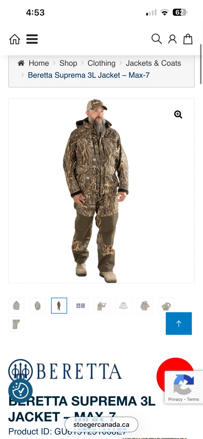 Beretta Suprema 3L Jacket - Max-7, Size 3XL