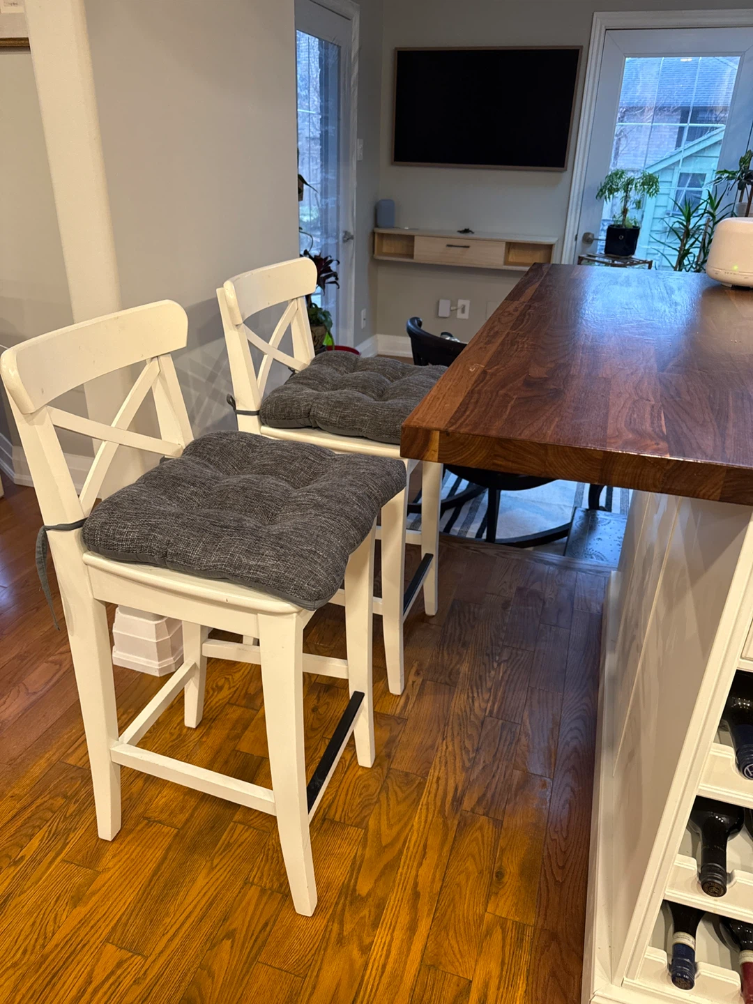 IKEA Ingolf White Bar Stools (Set of 2)