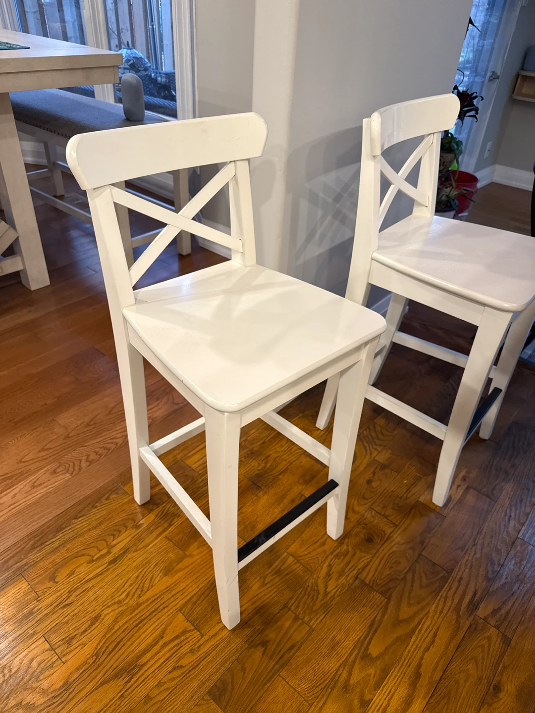 IKEA Ingolf White Bar Stools (Set of 2) - photo 2