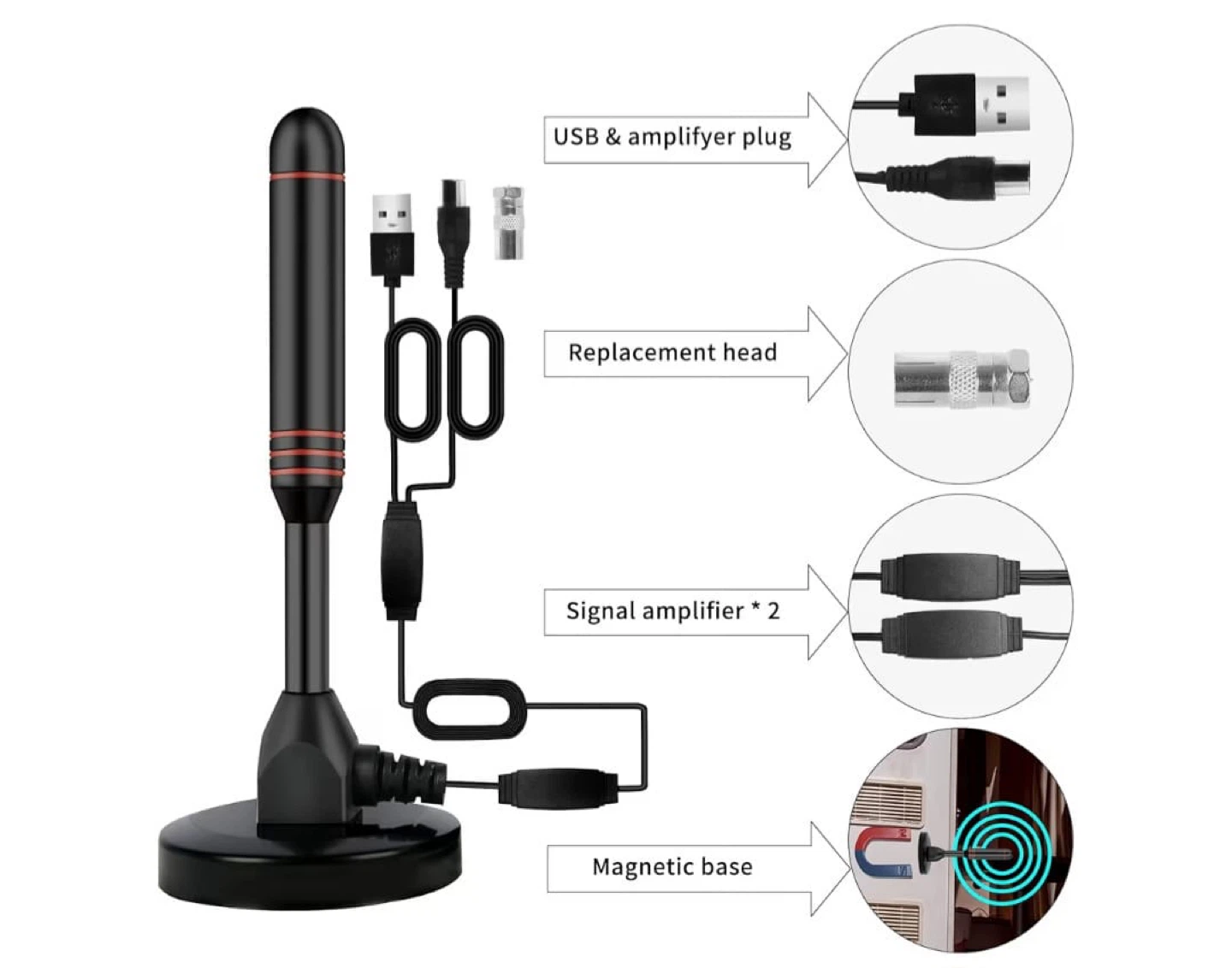 Indoor Digital TV Antenna - 4K HD