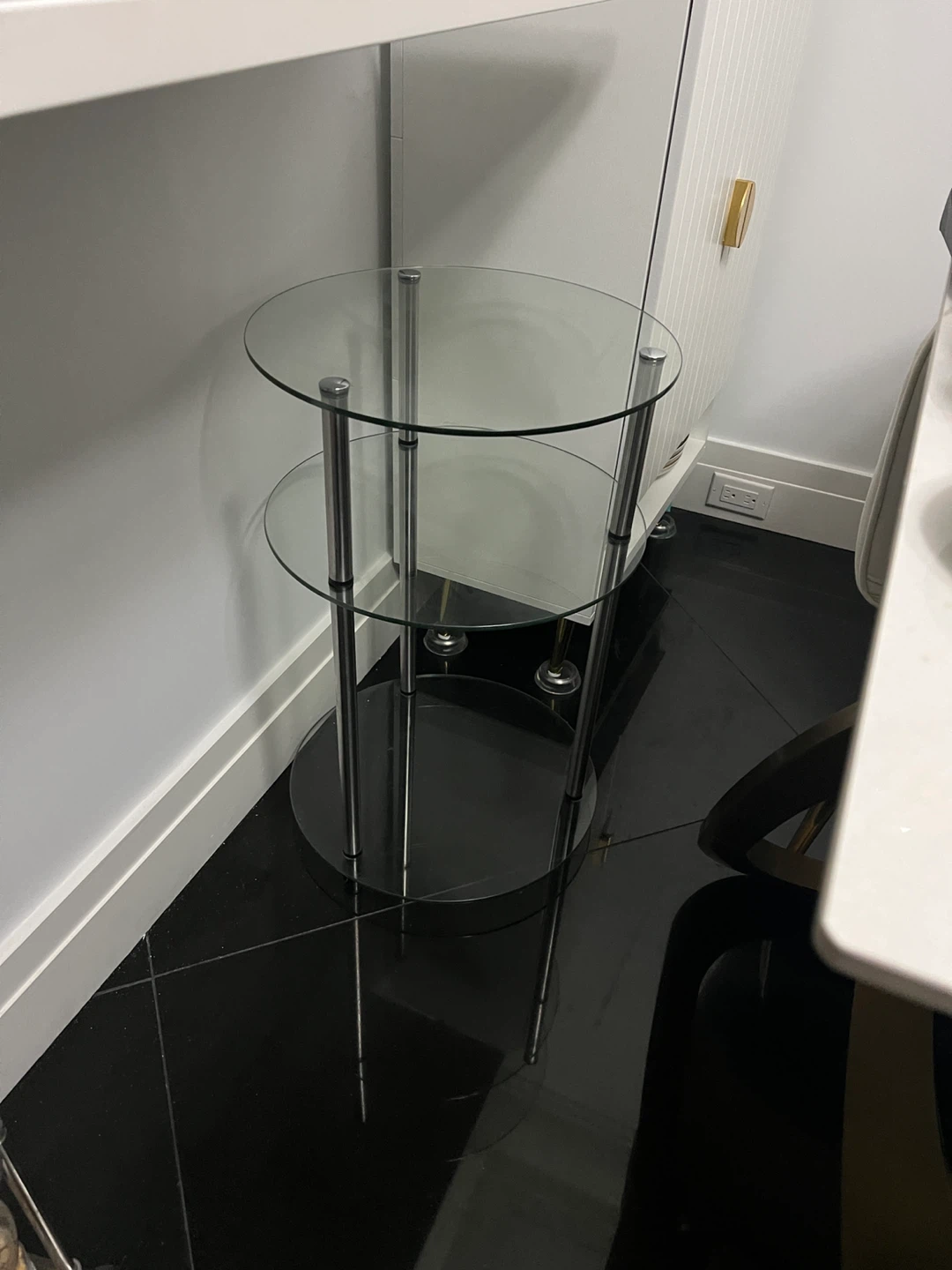 🥕 3-Tier Glass Round End Table