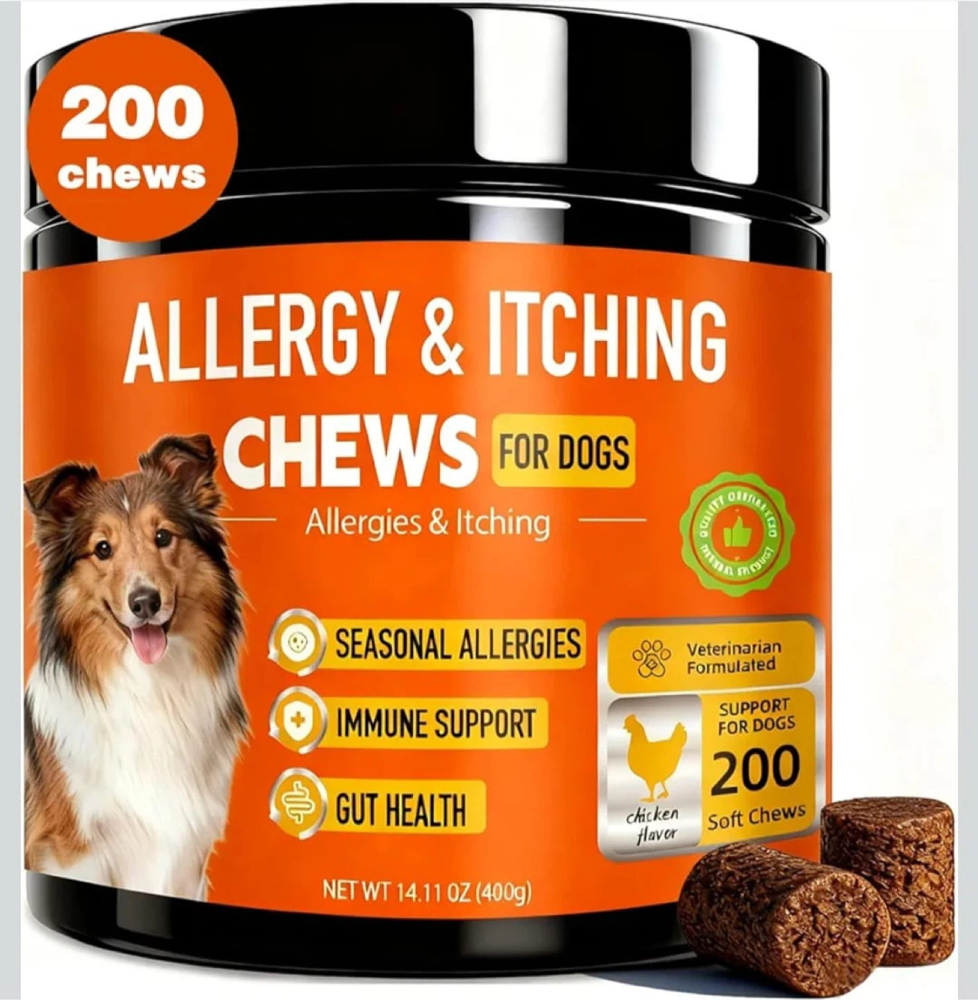 Allergy & Itching Chews for Dogs, 200 Count