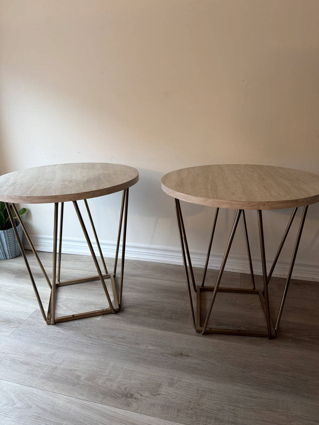 Round Side Tables with Metal Legs - photo 2