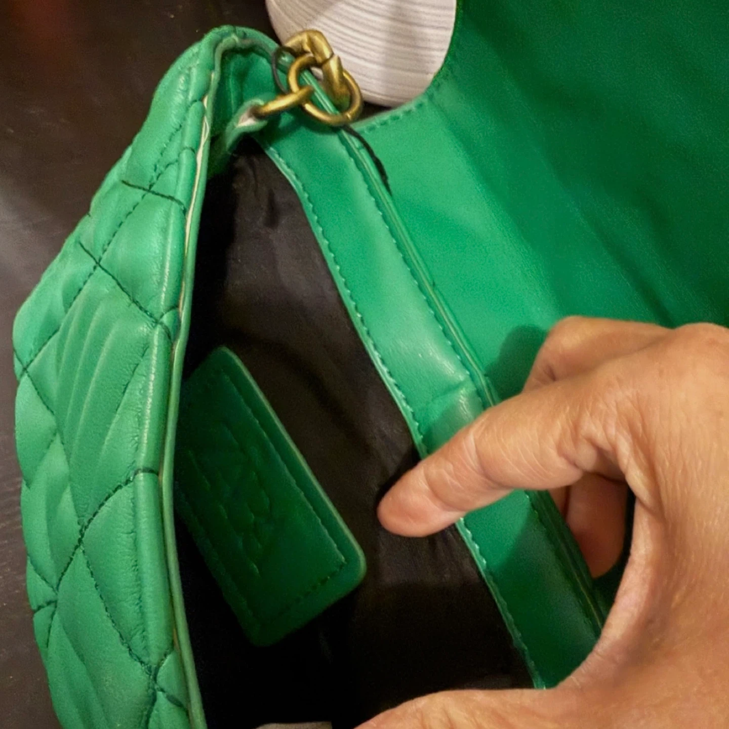 Zara Green Quilted Chain Shoulder Bag - photo 2