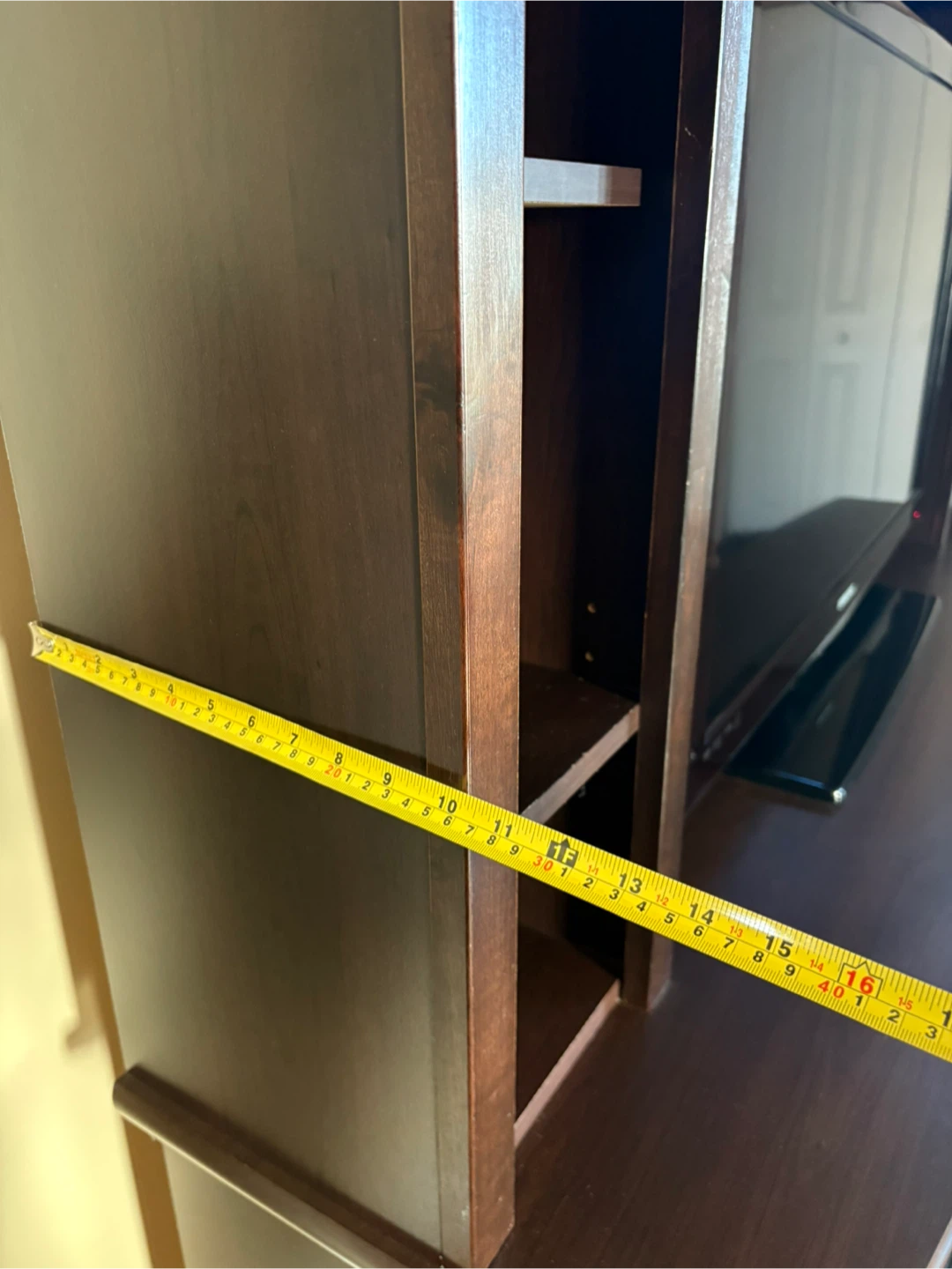 Dark Brown Entertainment Unit with Fireplace - photo 4