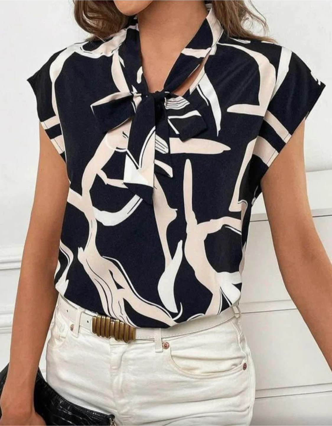 Butterfly Print Top - Women's Blouse - photo 3