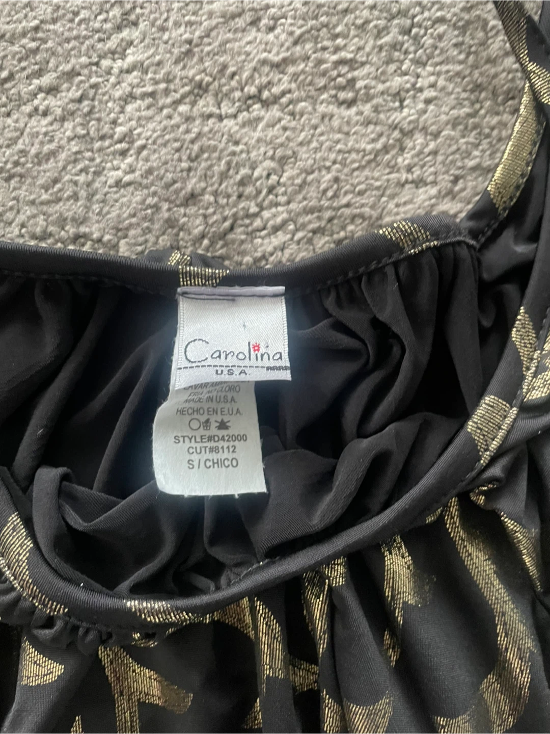 Carolina Black & Gold Dress - Size S - photo 4