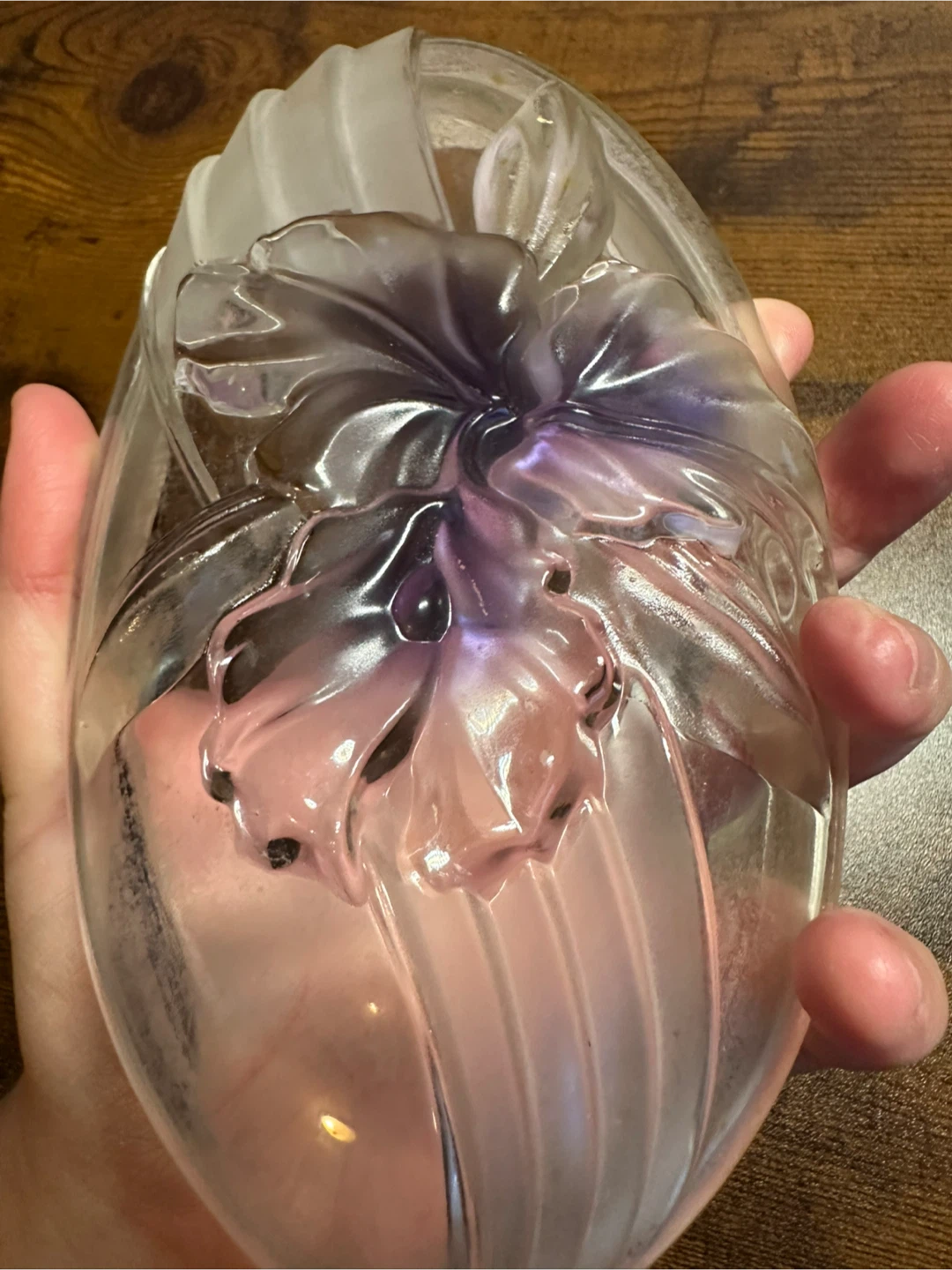 Clear Glass Flower Dish - photo 2