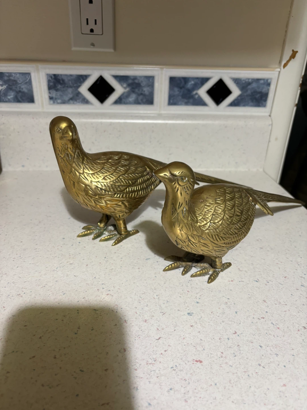 Brass Bird Figurines - Set of Two