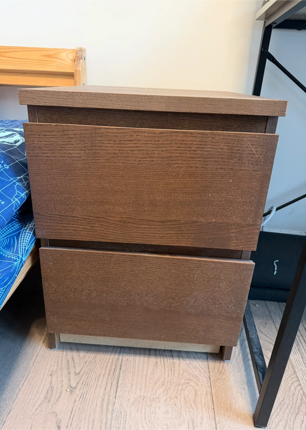 IKEA Nightstand / Bedside Table (2 Drawers) – Brown - photo 3
