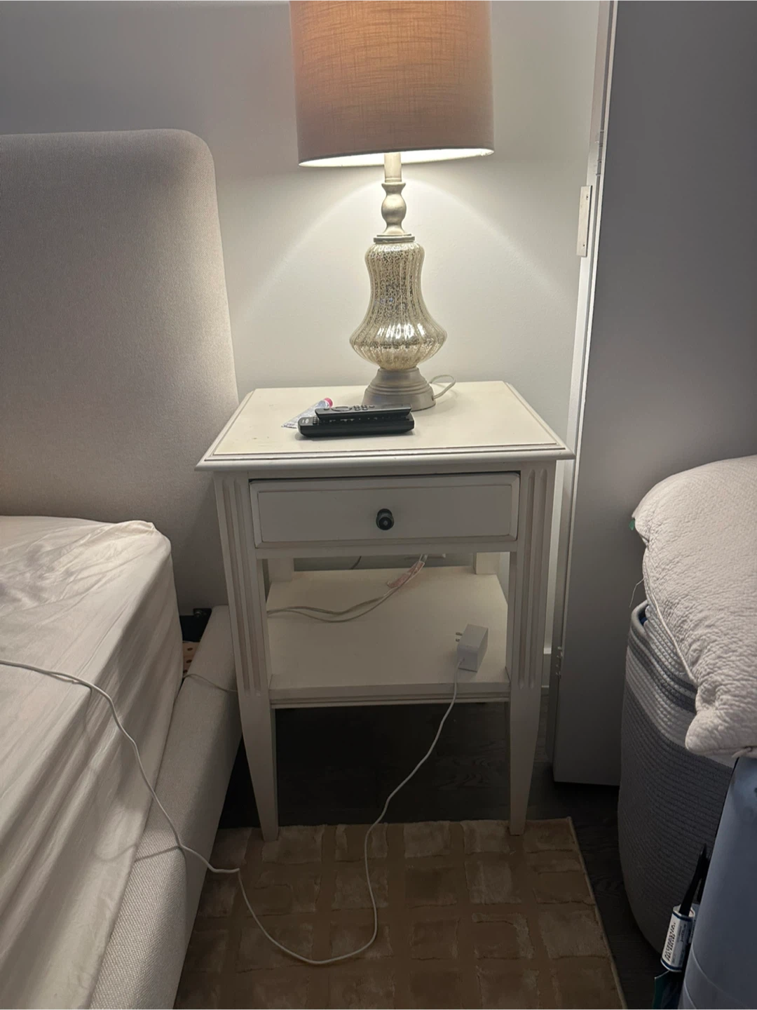 Ethan Allen White Wood Nightstand