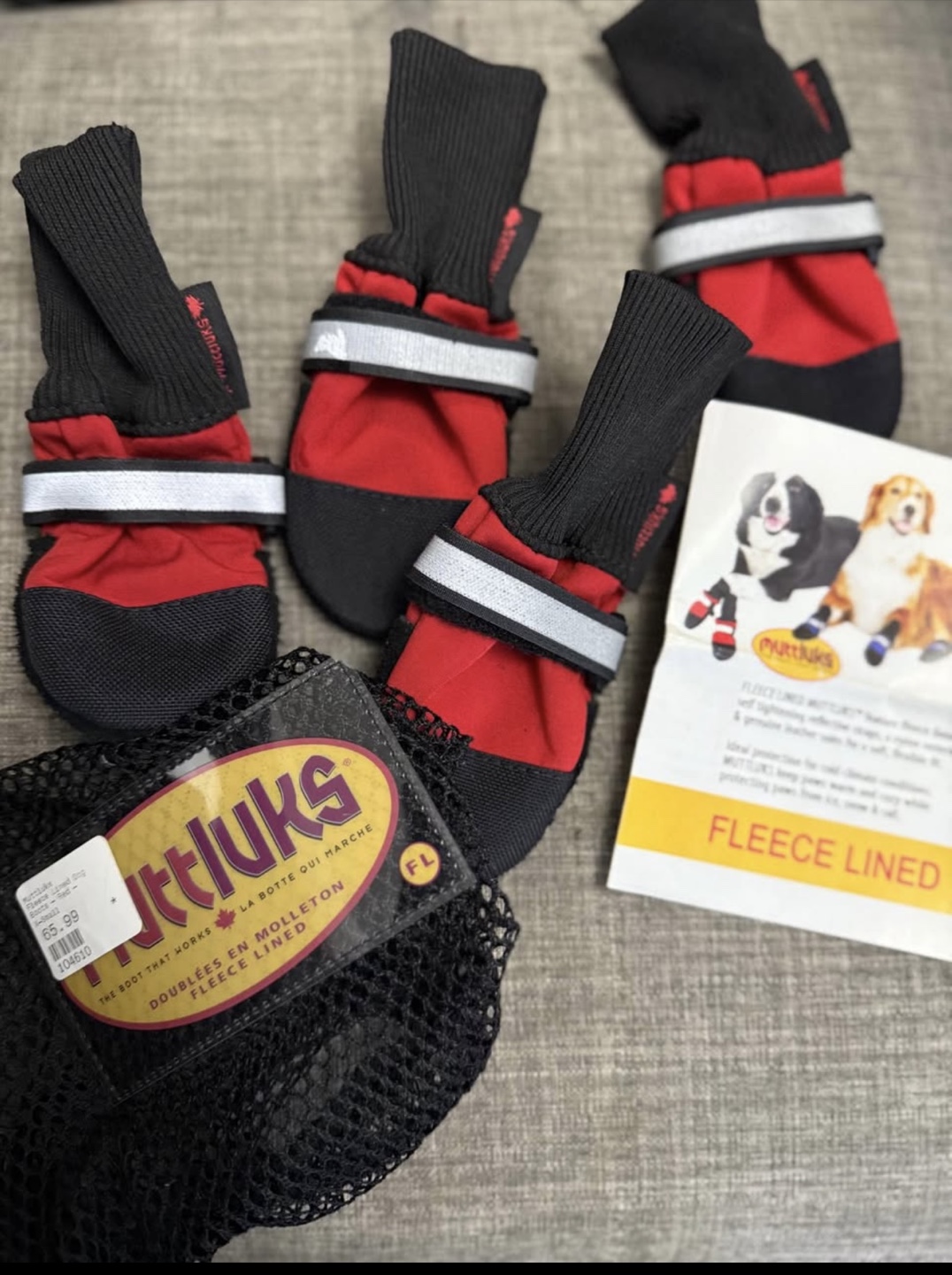 Muttluks Fleece Lined Dog Boots -  Size XS