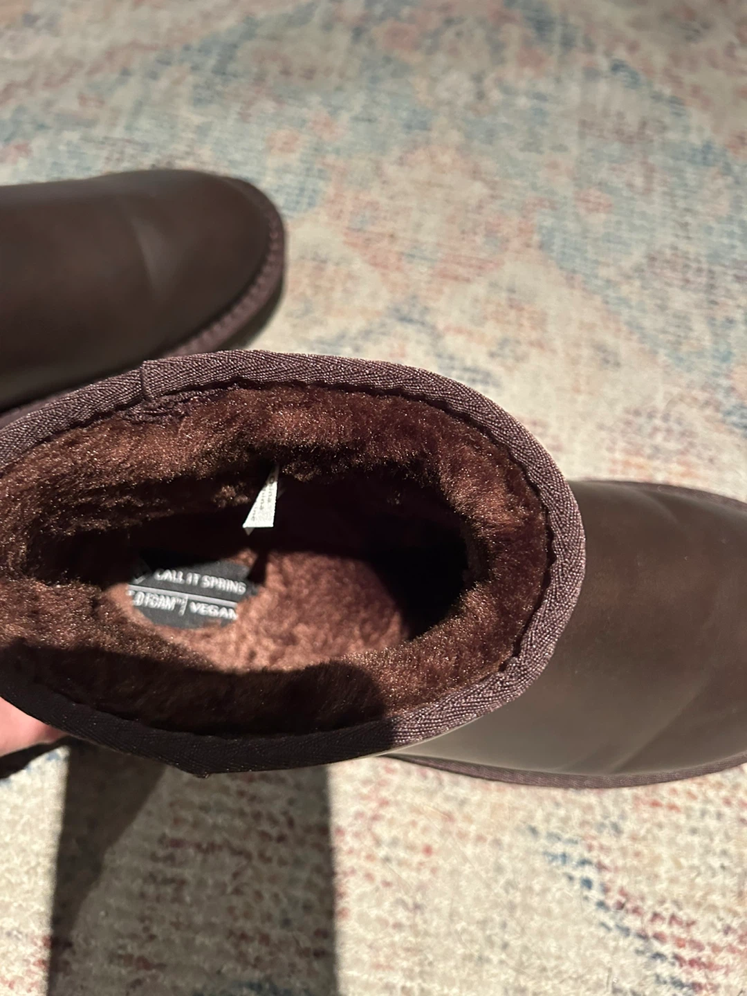 Call It Spring Brown fuzzy Boots size 10 - photo 4