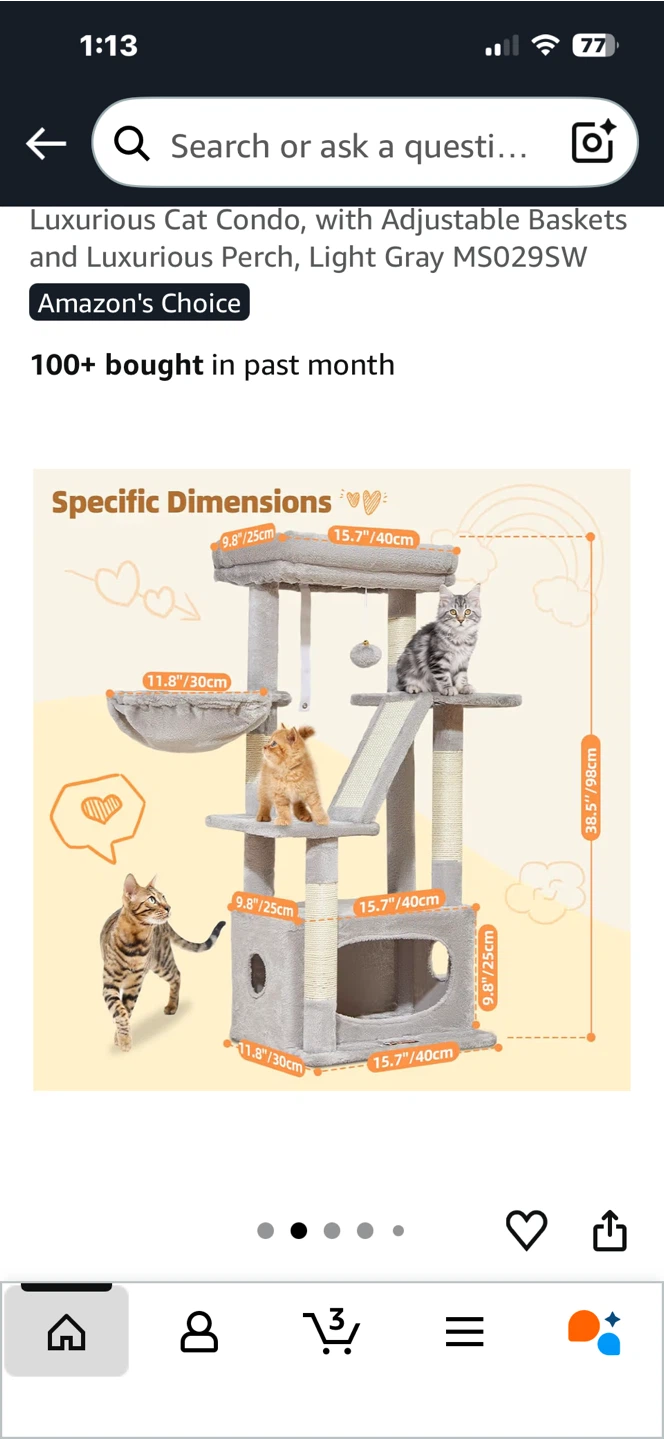 $75- Light Gray Soginmiso Cat Tree - photo 2