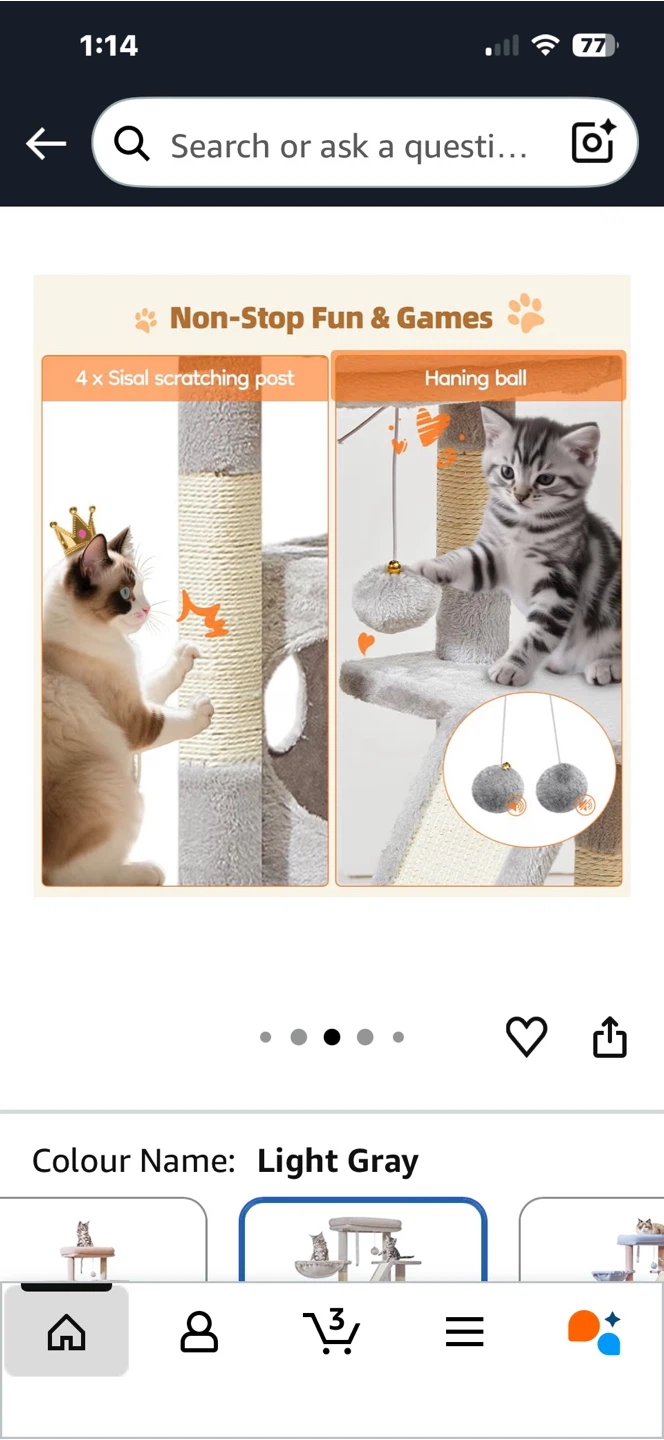 $75- Light Gray Soginmiso Cat Tree - photo 3
