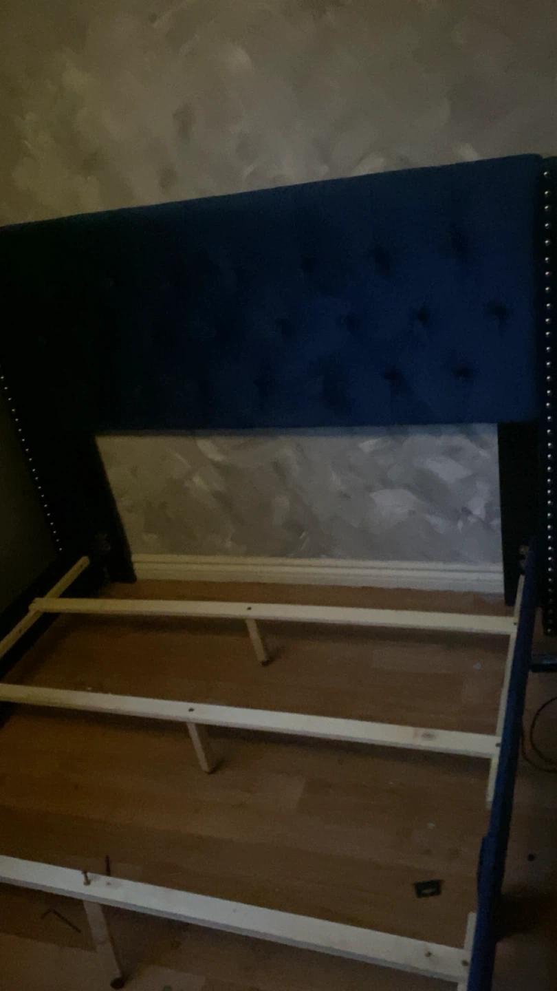 Blue Upholstered Bed Frame full/double size NEED GONE ASAP