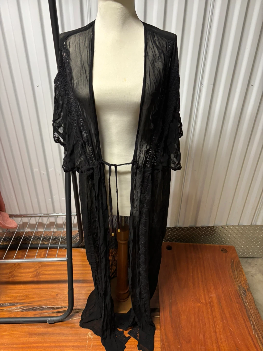 MNG Black Lace Kimono - One Size